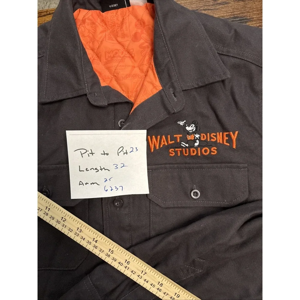 Disney 100 Walt Disney Studios Quilted Chore Jacket - XL Charcoal/Orange